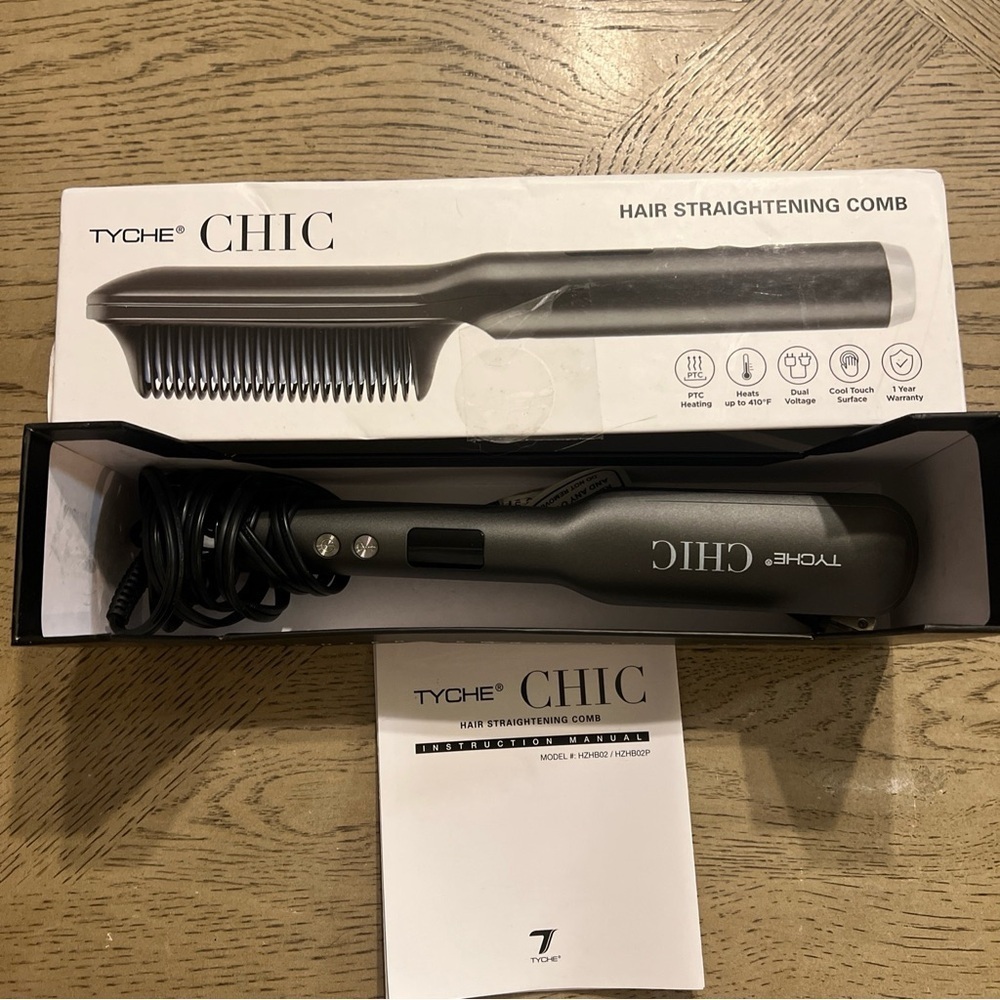 Tyche Chic Hair Straightening Comb Cool Touch Surface
